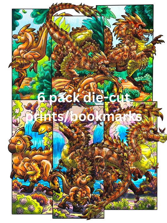 Die-Cut Caena the Raptor Bookmarks DIGITAL DOWNLOAD Colored Version