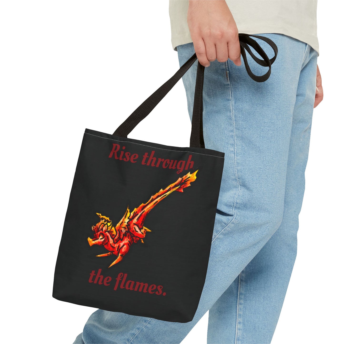 Chibi Fire Dragon- Elemental- Fantasy Dragon- Double-sided Tote Bag
