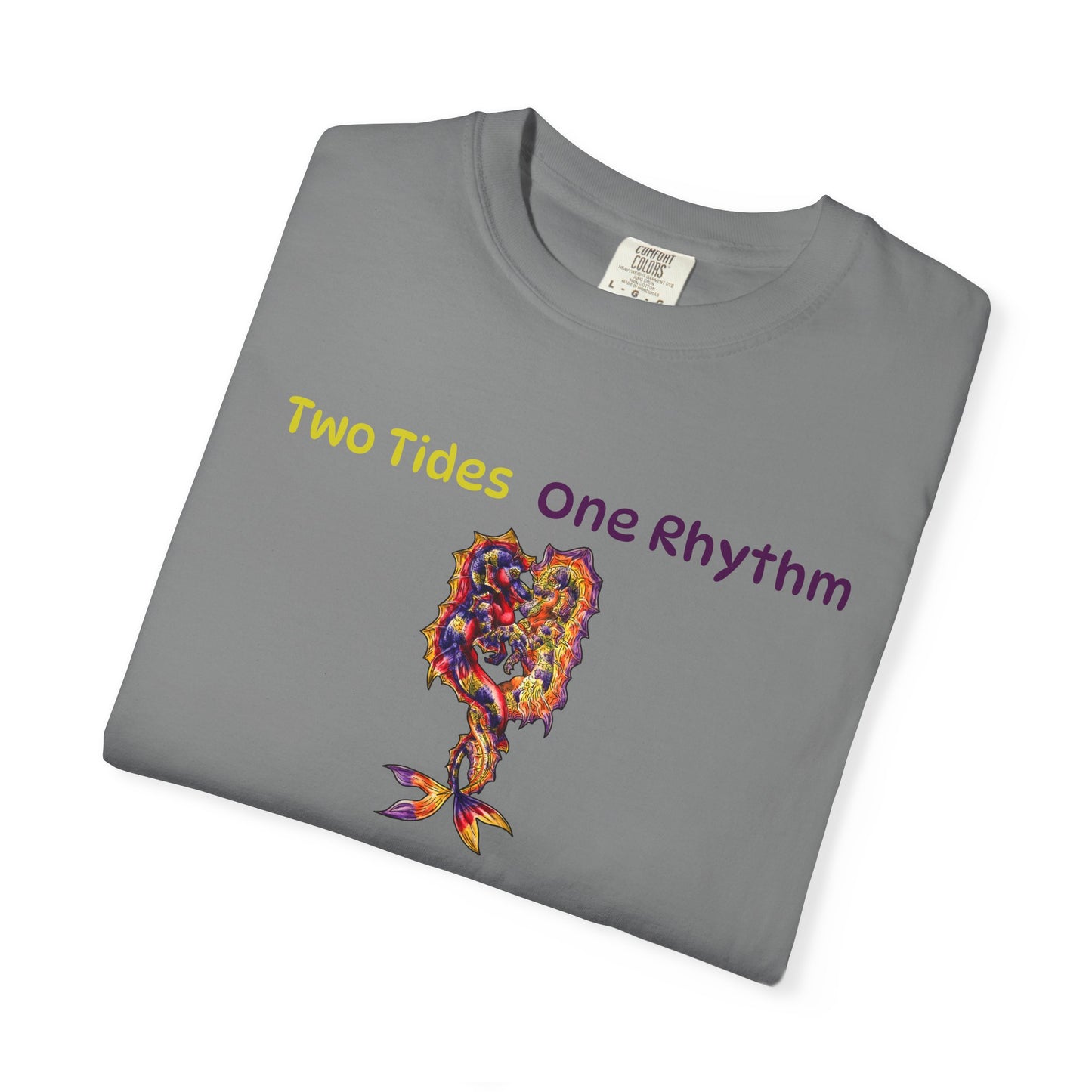 Dual Hippocampus – Two Rhythms- Dual Ocean Fantasy Art – Hippocampus Pair- T Shirt