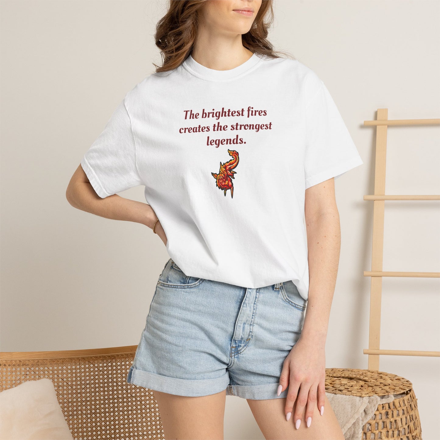 Chibi Fire Dragon- Strongest Legends- Elemental- Fantasy Dragon- T-shirt