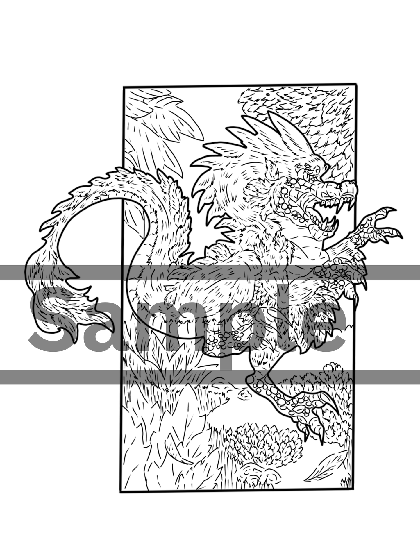 Die-Cut Caena the Raptor Bookmarks DIGITAL DOWNLOAD Line Art Version