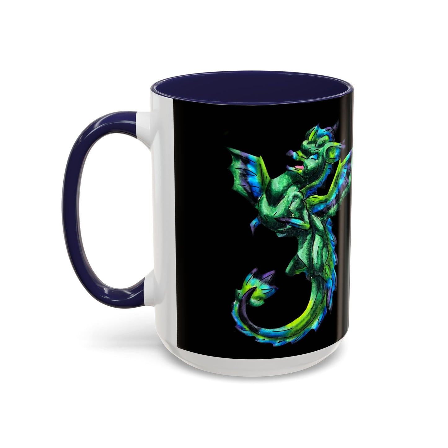Arlith- Emerald Chibi Dragon – Aggressive Green Fantasy Chibi Dragon– Born Feral Mug – Mythical Creature– Dragon Lover Gift Coffee Mug