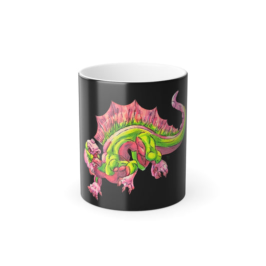 Cutesy Dimetrodon Jump Color Morphing Mug, 11oz