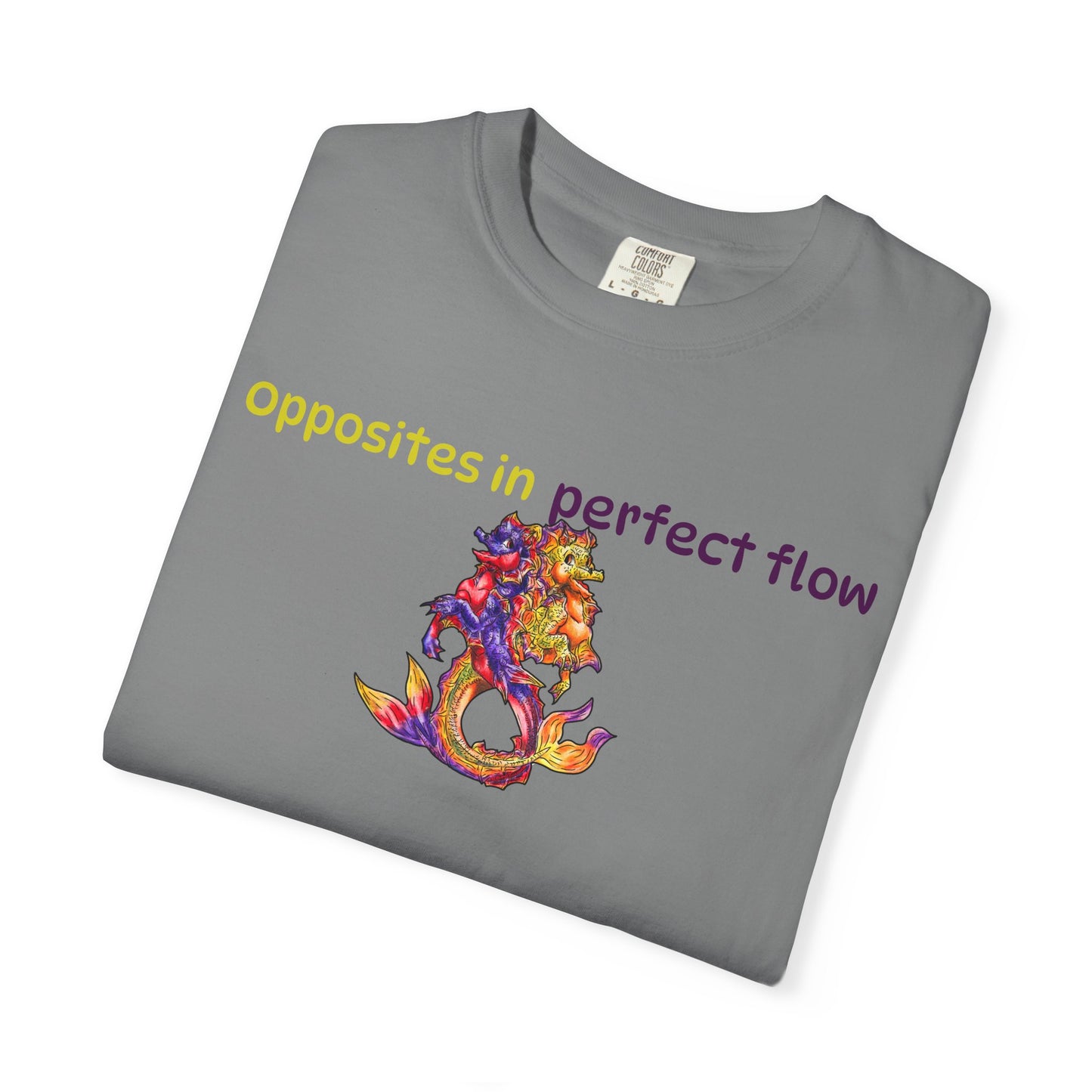 Baby Dual Hippocampus – Opposite Flow- Dual Ocean Fantasy Art – Hippocampus Pair- T Shirt