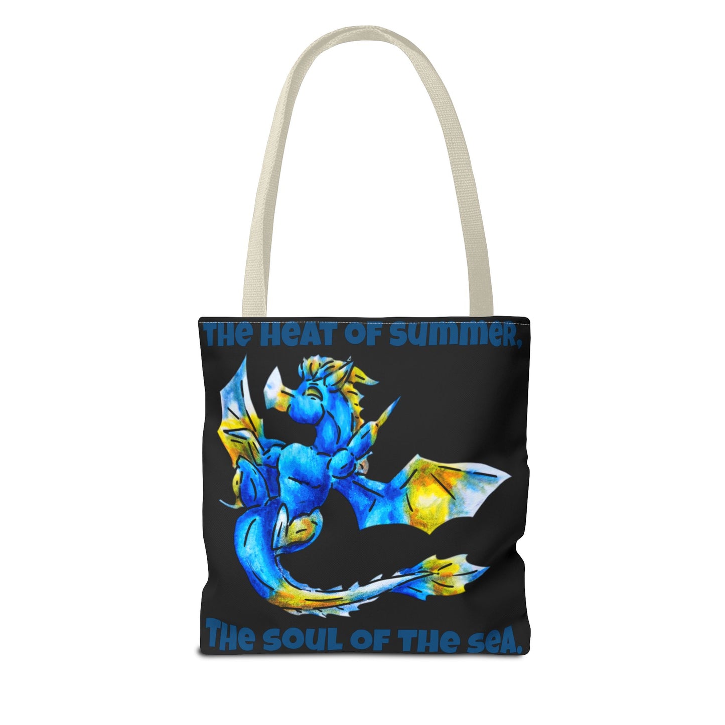 Chibi Summer Dragon- Summer Fantasy- Sunlit Tide Dragon- Double-Sided Tote Bag
