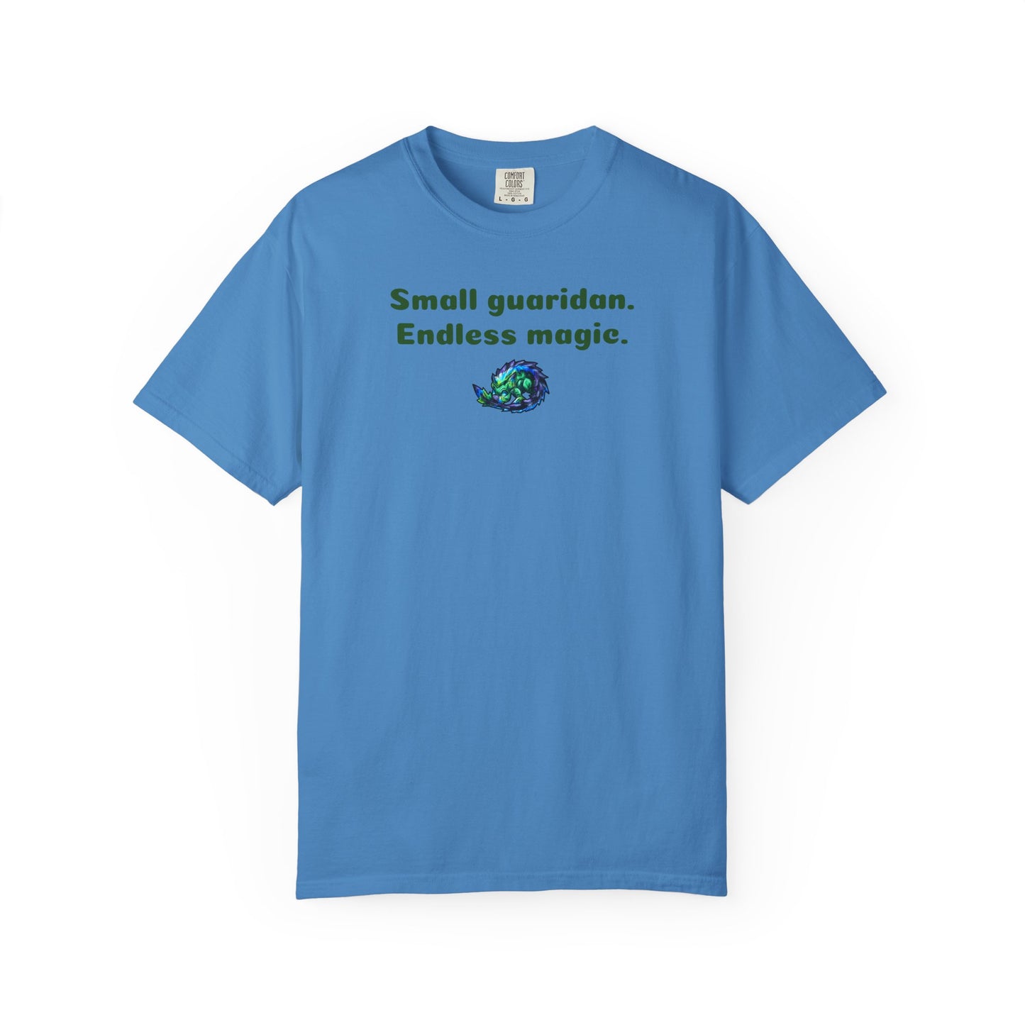 Chibi Arlathia the Hedgehog- Endless Magic- Green Creature Drawing - Cute Animal Illustration-T-shirt