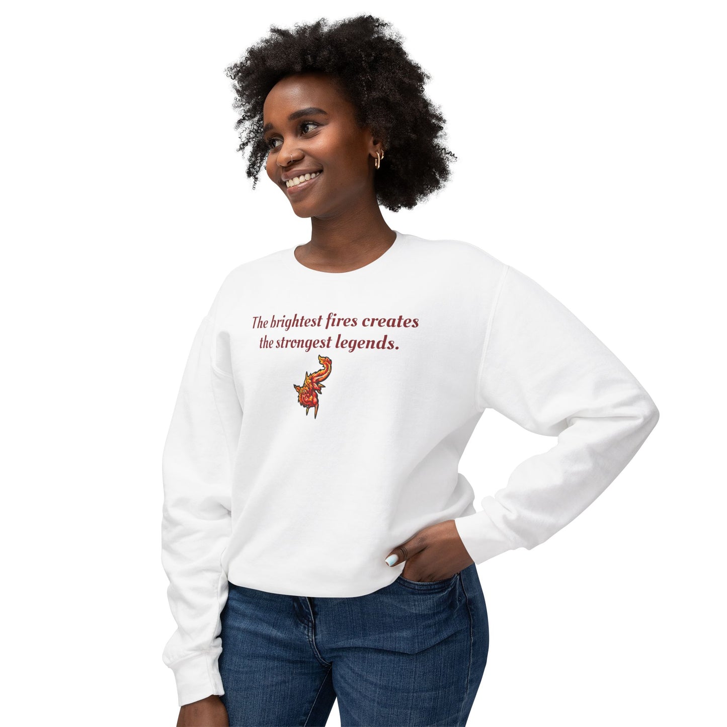 Chibi Fire Dragon- Strongest Legends-Elemental- Fantasy Dragon- Crewneck