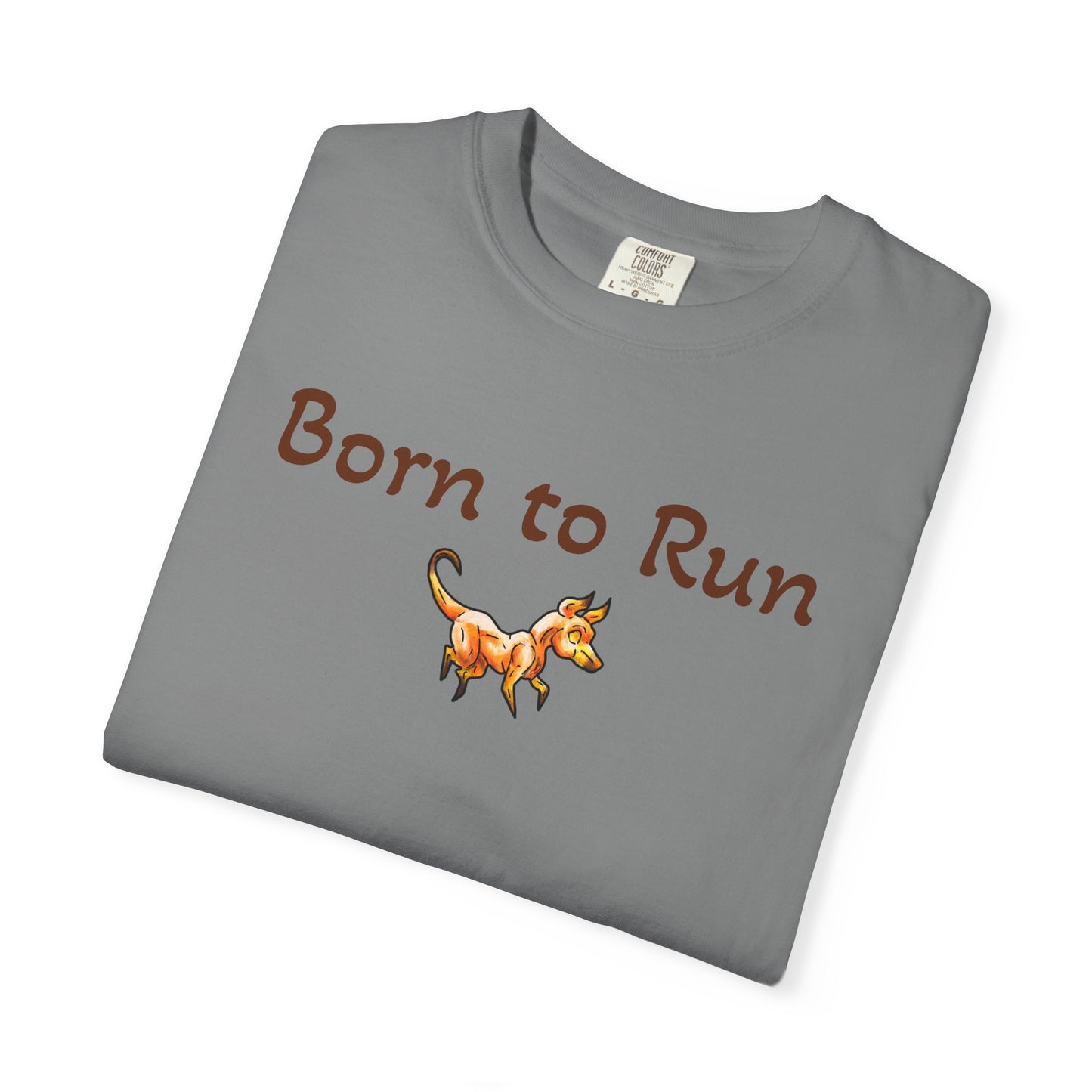 Caenin Shirt – Born to Run – Chibi Orange Dog – Warm Fantasy Dog – Dog Lover Gift- T-Shirt
