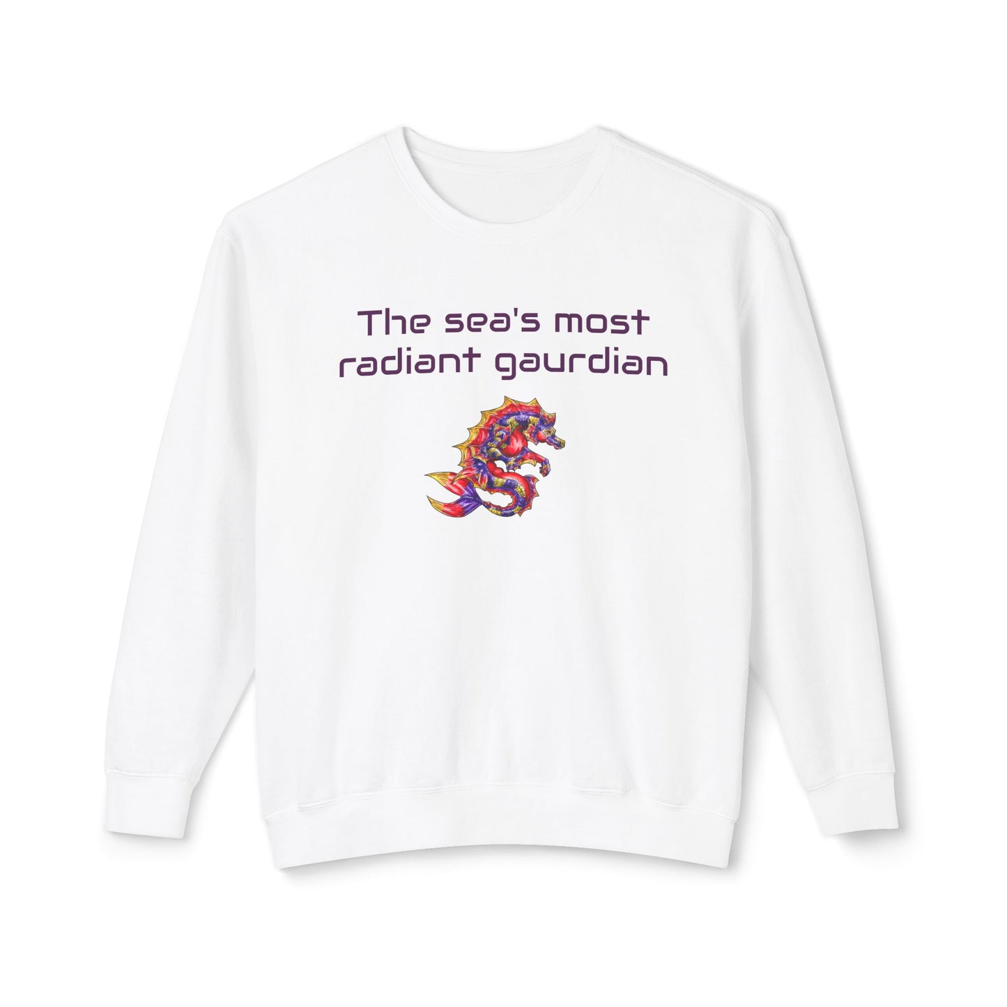 Sunset Hippocampus- The Sea's Guardian- Marine Fantasy Illustration- Fantasy Ocean Art- Unisex Crewneck
