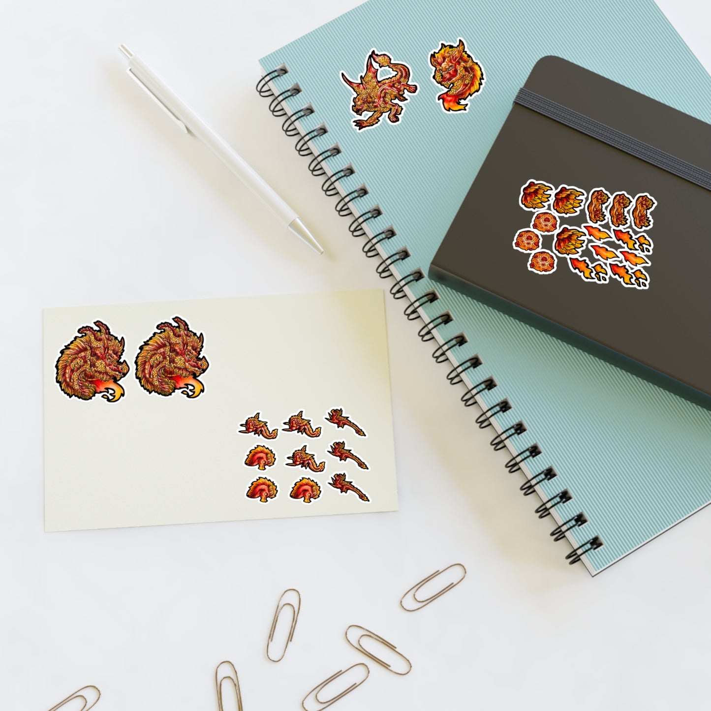 Fire Dragon Sticker Sheets 6"x4"