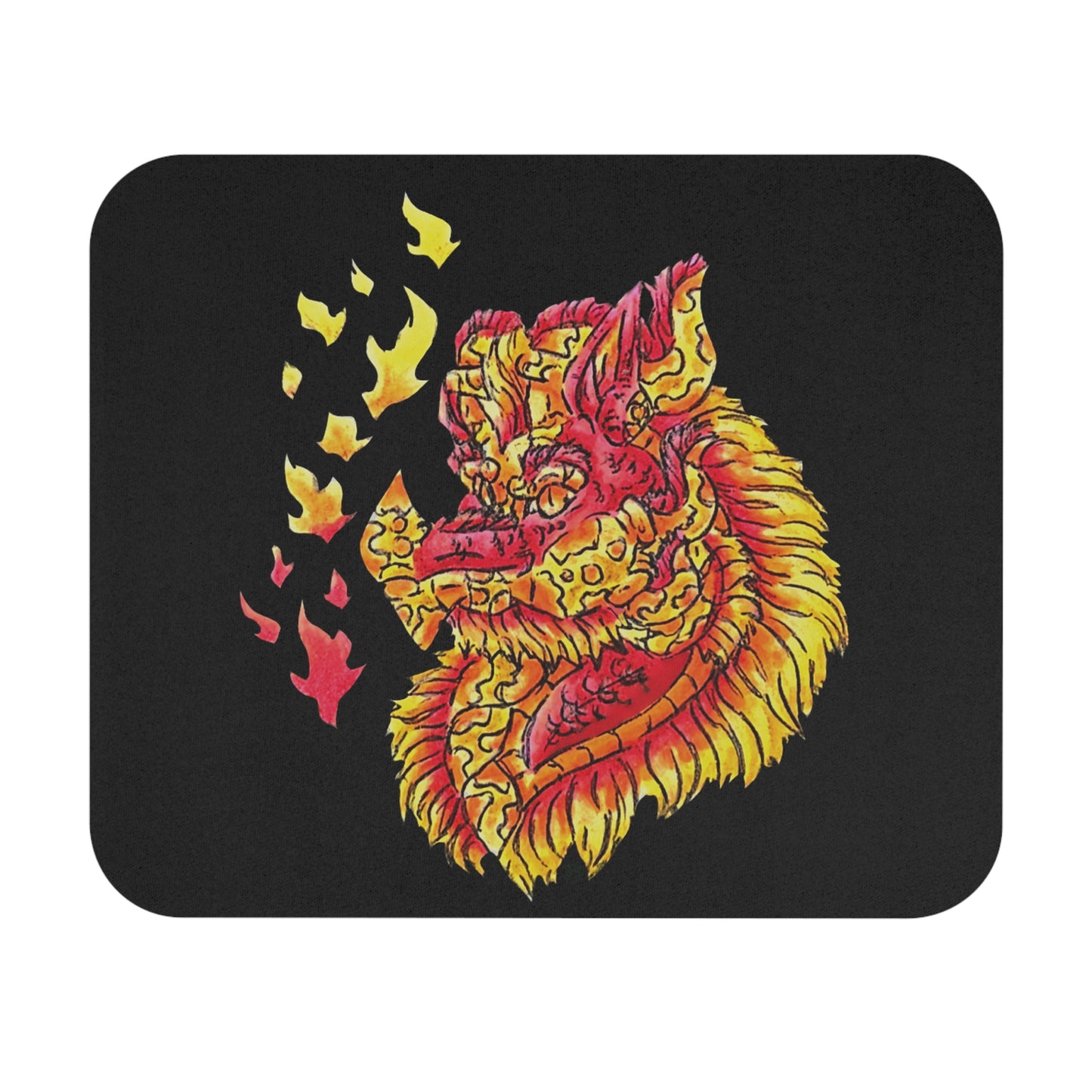 Fire Dragon Head Mouse Pad (Rectangle)