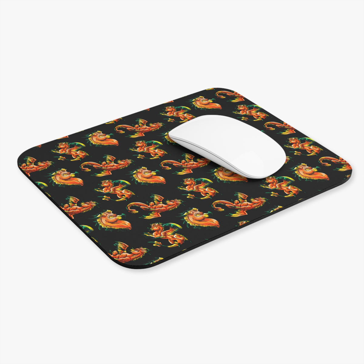 Chibi Fall Dragon- Pattern- Autumn Fantasy- Mousepad