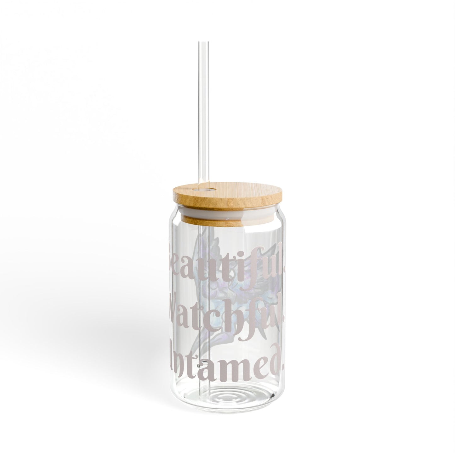 Chib Seleste the Peryton- Untamed- Fantasy Creature- White Deer Bird- Glass Tumbler, 16oz