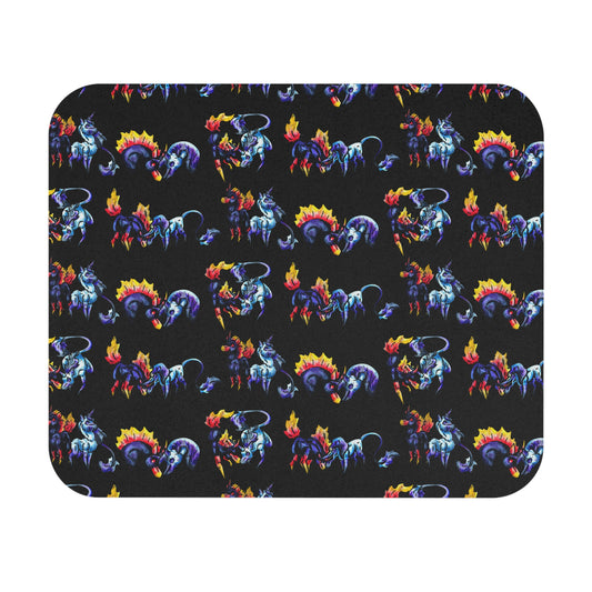Chibi Dream and Nightmare Unicorn- Pattern- Celestial Nightmare- Duality– Light and Dark Fantasy- Mouse Pad