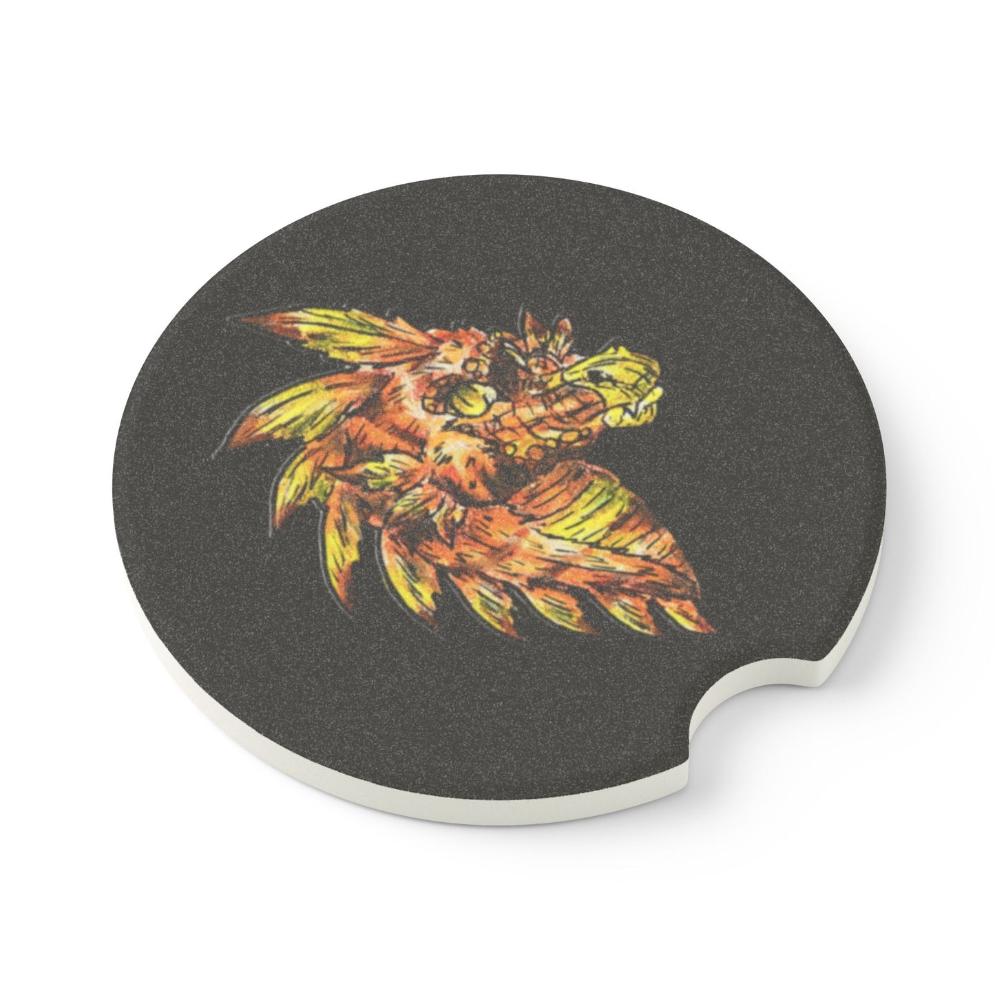 Caena the Raptor Head Soapstone Car Coaster