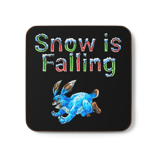 Snow the Rabbit Hardboard Back Coaster