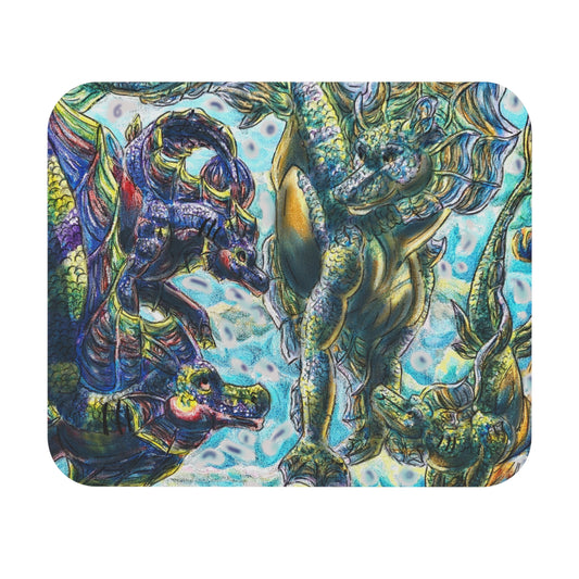 Dual Hippocampus – Dual Ocean Fantasy Art – Hippocampus Pair-Mouse Pad