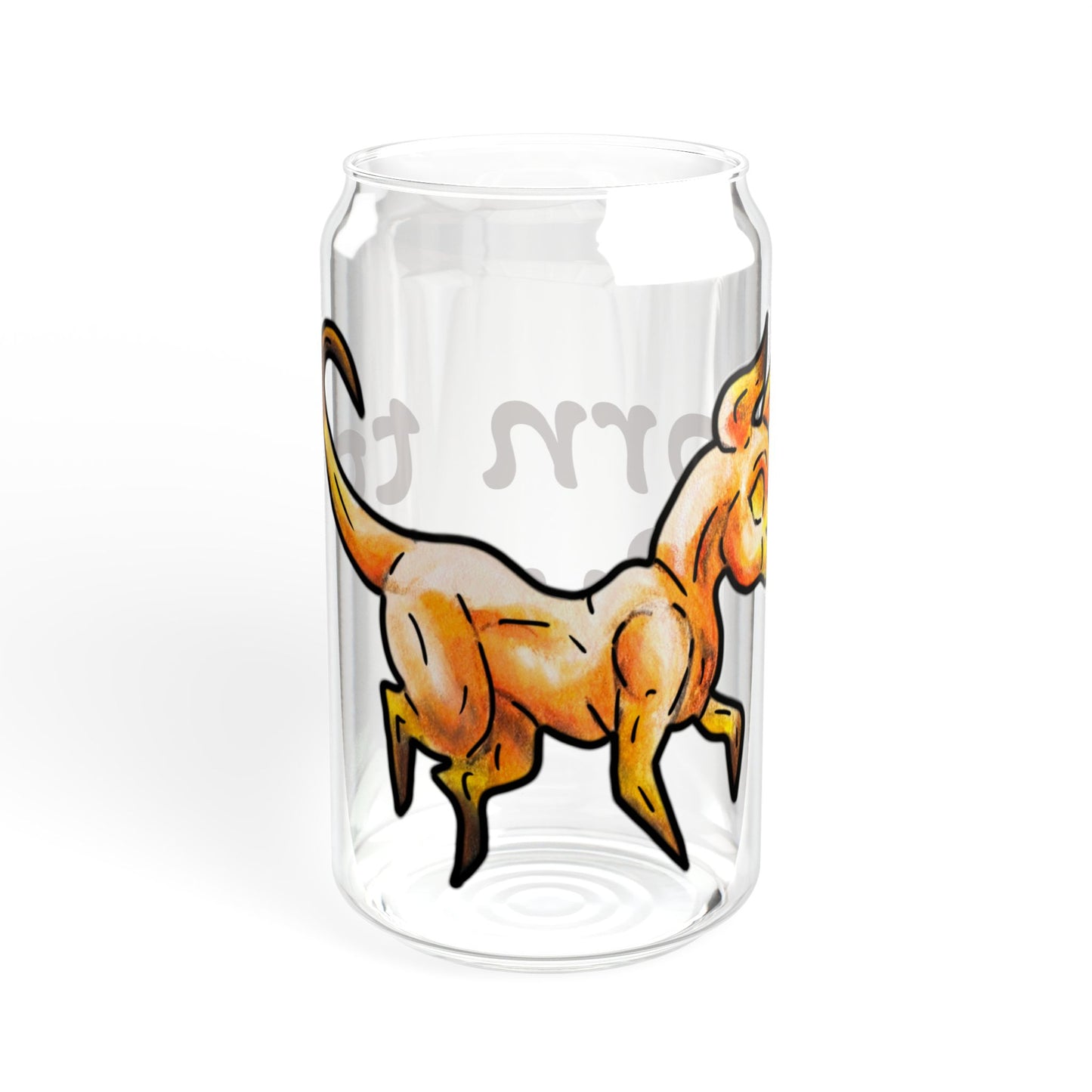 Caenin - Born to Run - Chibi Orange Dog – Warm Fantasy Dog Art – Fantasy Creature Decor – Dog Lover Gift - Sipper Glass, 16oz