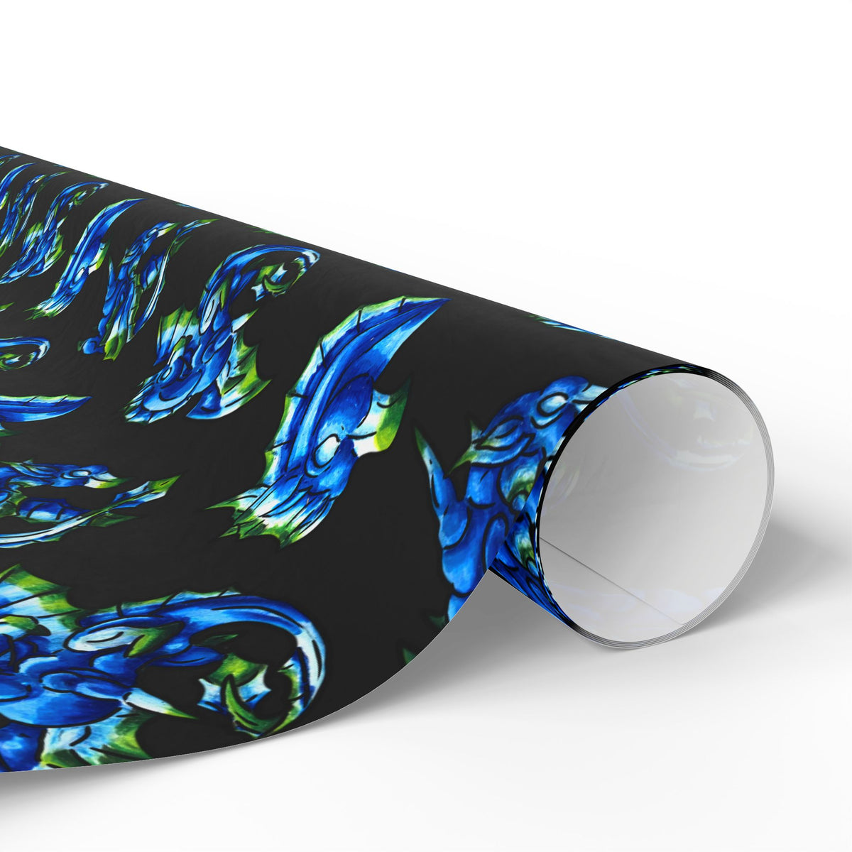 Chibi Water Dragon Art- Elemental- Aquatic Fantasy Creature-Wrapping Paper