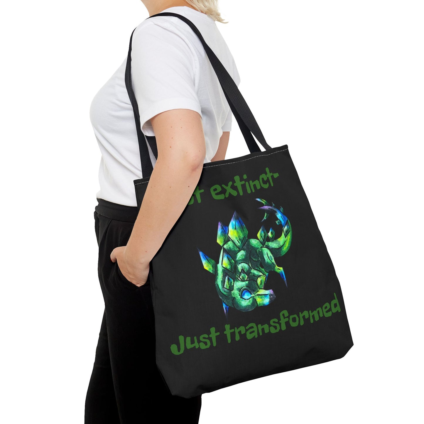 Chibi Arith the Stegosaurus- Chibi Dinosaur Art- Prehistoric Creature- Double-sided Tote Bag