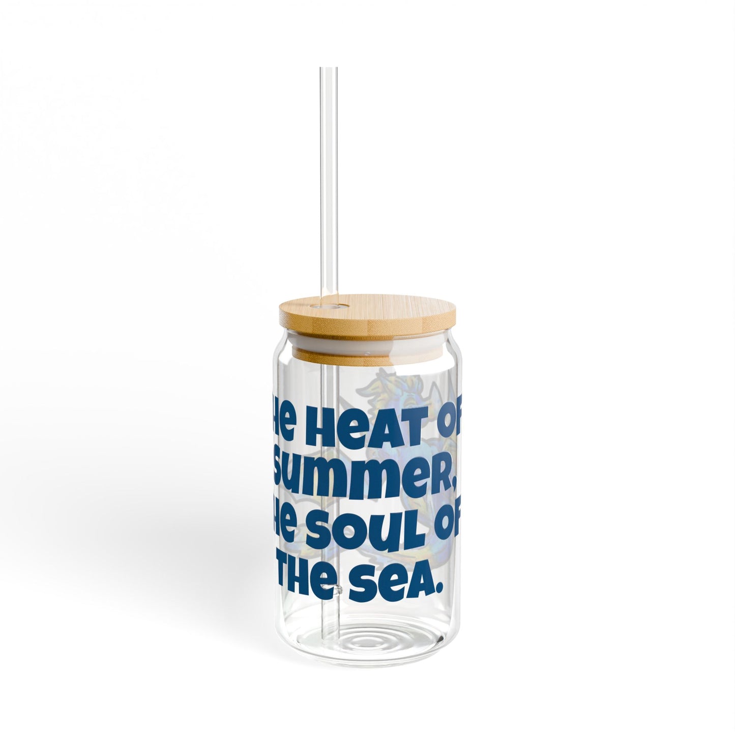 Chibi Summer Dragon- Heat & Soul- Summer Fantasy- Sunlit Tide Dragon- Glass Tumbler 16oz