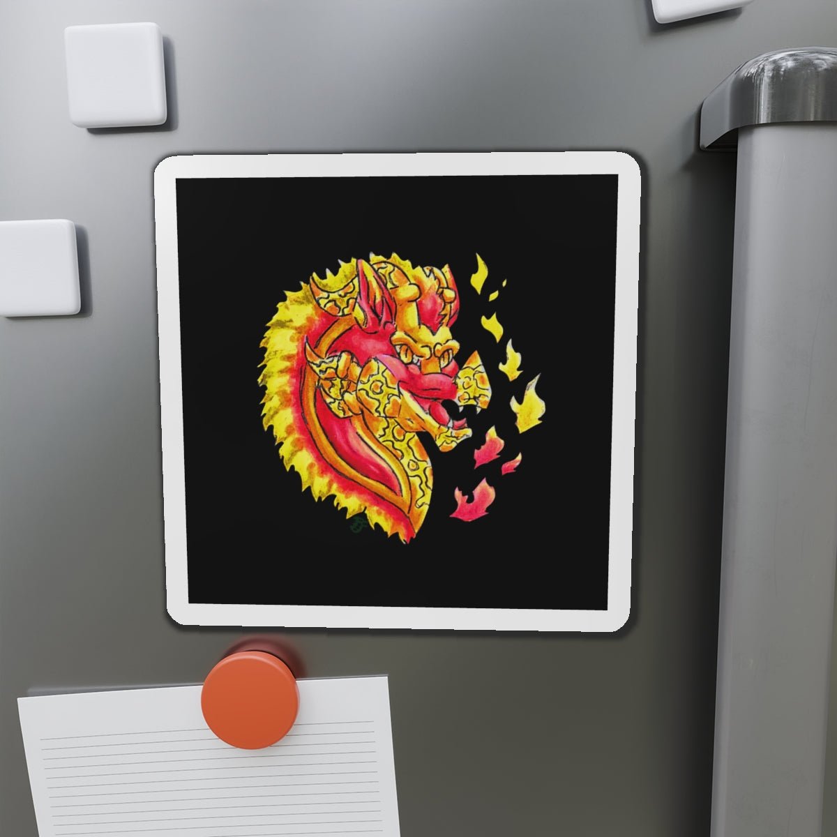 Cutesy Fire Dragon Head Magnets