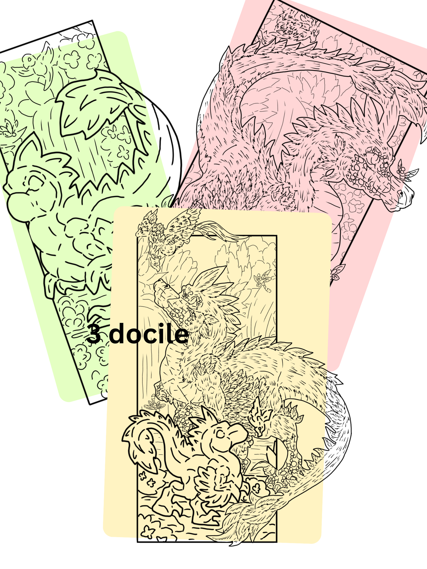 Die-Cut Caena the Raptor Bookmarks DIGITAL DOWNLOAD Line Art Version