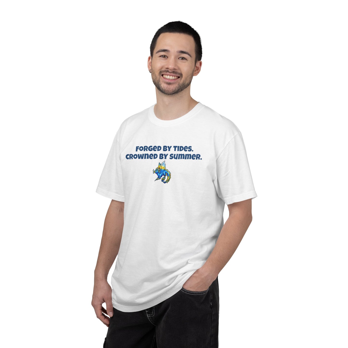 Chibi Summer Dragon- Forged & Crowned- Summer Fantasy- Sunlit Tide Dragon- T-Shirt