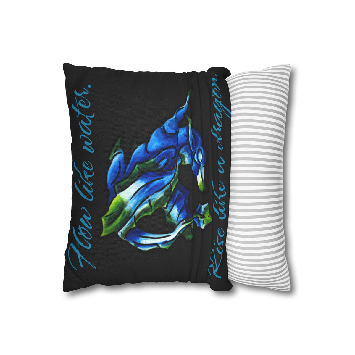 Chibi Water Dragon Art- Elemental- Aquatic Fantasy Creature- Double-Sided Pillow Case