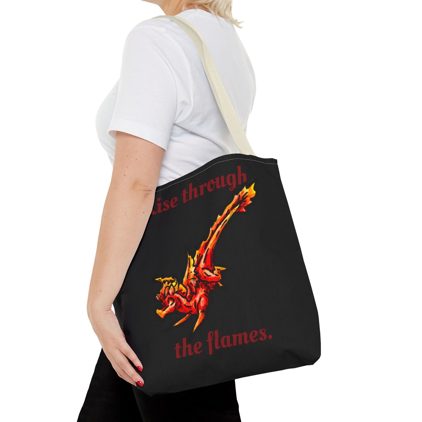 Chibi Fire Dragon- Elemental- Fantasy Dragon- Double-sided Tote Bag
