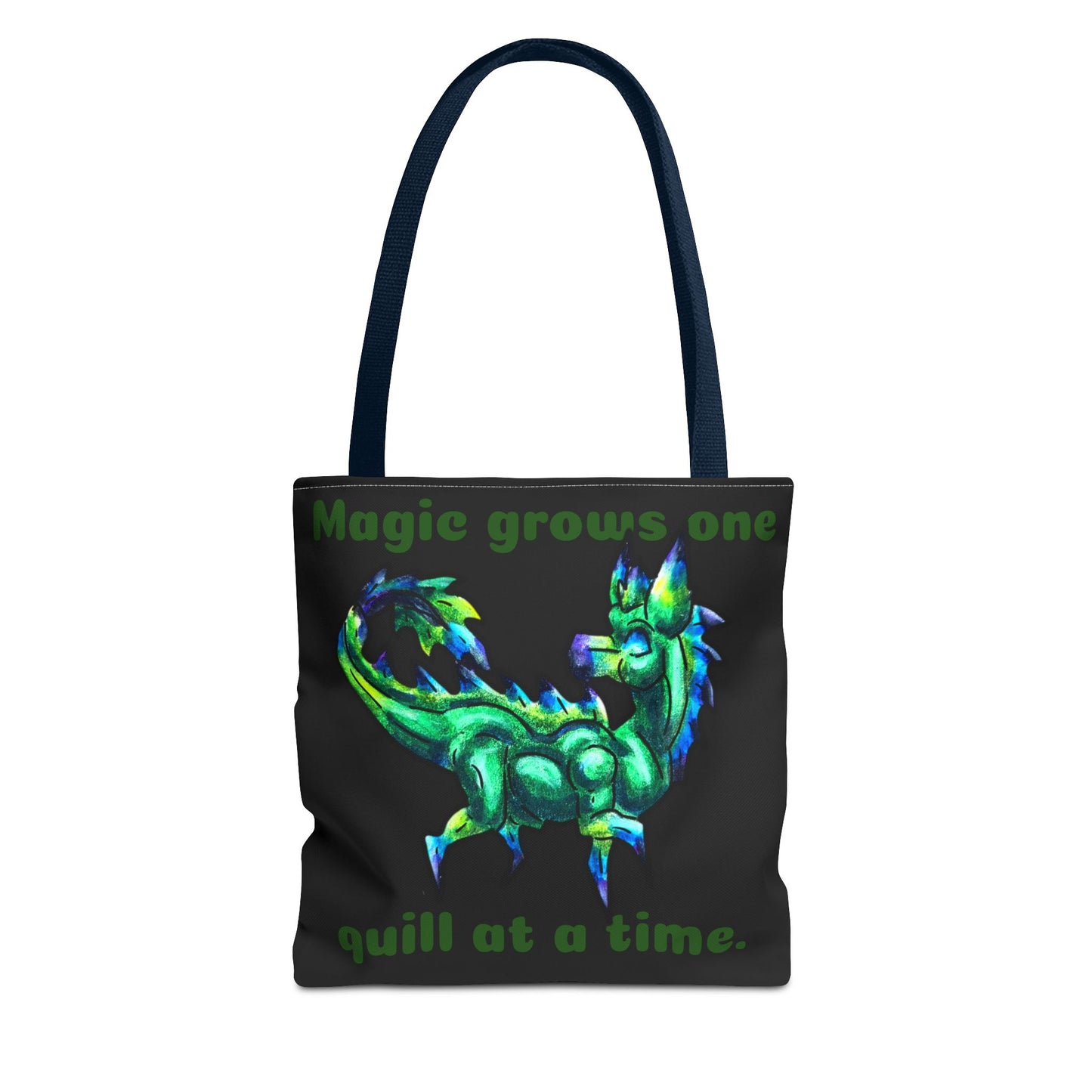 Chibi Arlathia the Hedgehog- Green Creature Drawing - Cute Animal Illustration- Two-Toned Tote Bag
