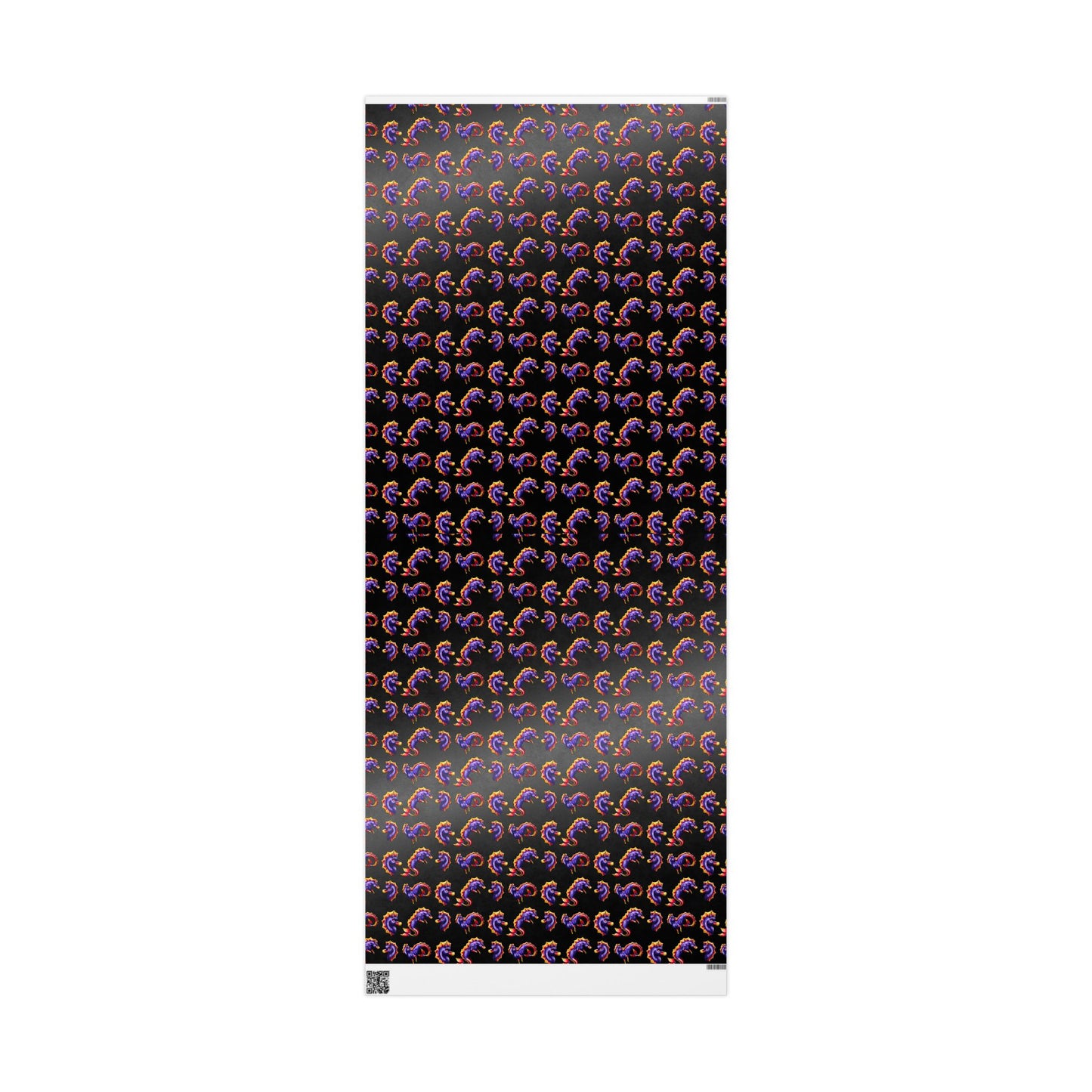Chibi Sunset Hippocampus- Pattern- Marine Fantasy Illustration- Fantasy Ocean Art- Wrapping Paper