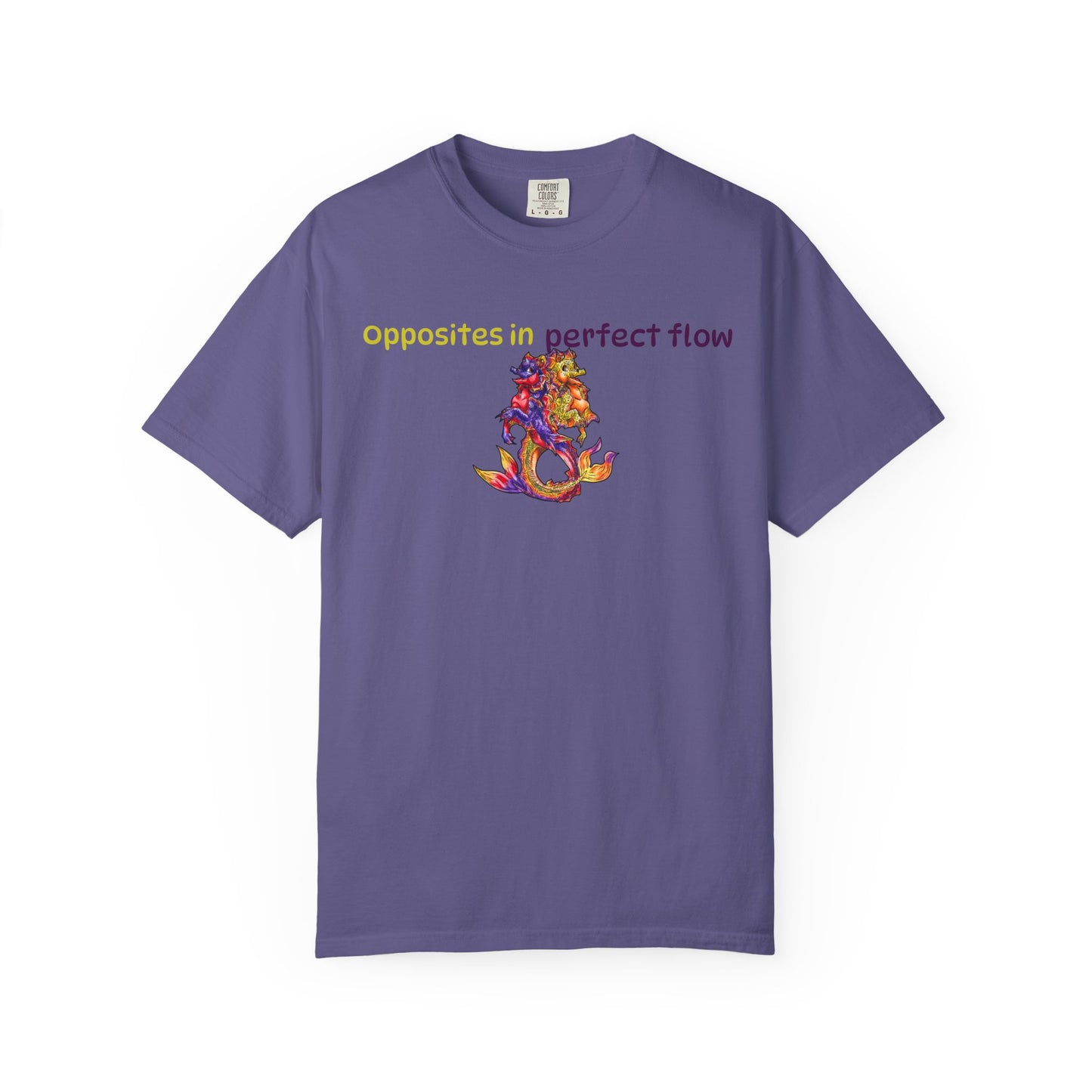 Baby Dual Hippocampus – Opposite Flow- Dual Ocean Fantasy Art – Hippocampus Pair- T Shirt