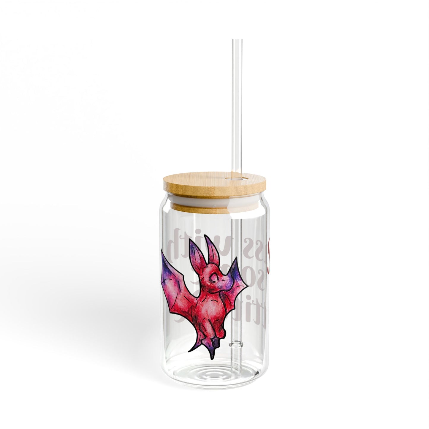 Myra the Bat- Sass with some attitude- Chibi bat- cute animal - Sipper Glass, 16oz
