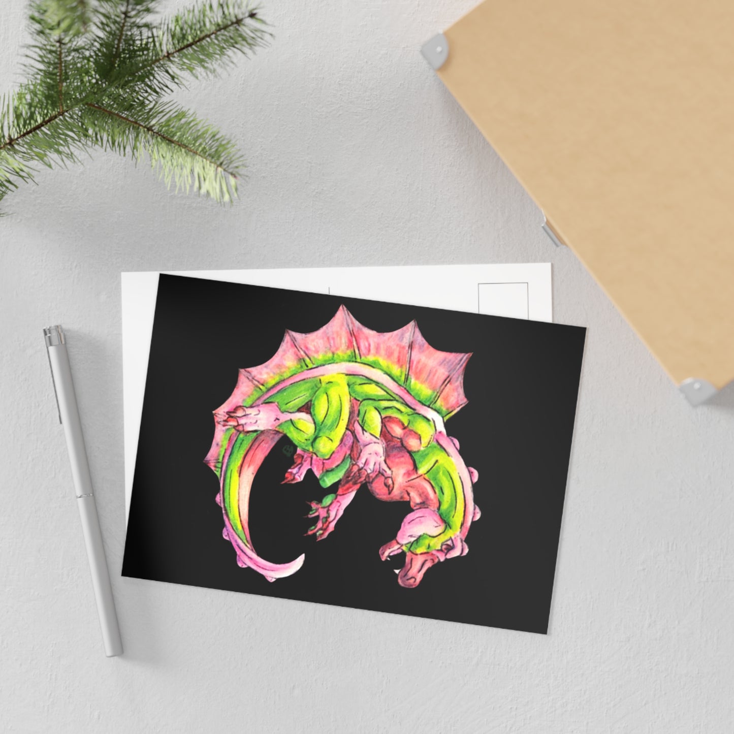 Cutesy Dimetrodon Roll Fine Art Postcards