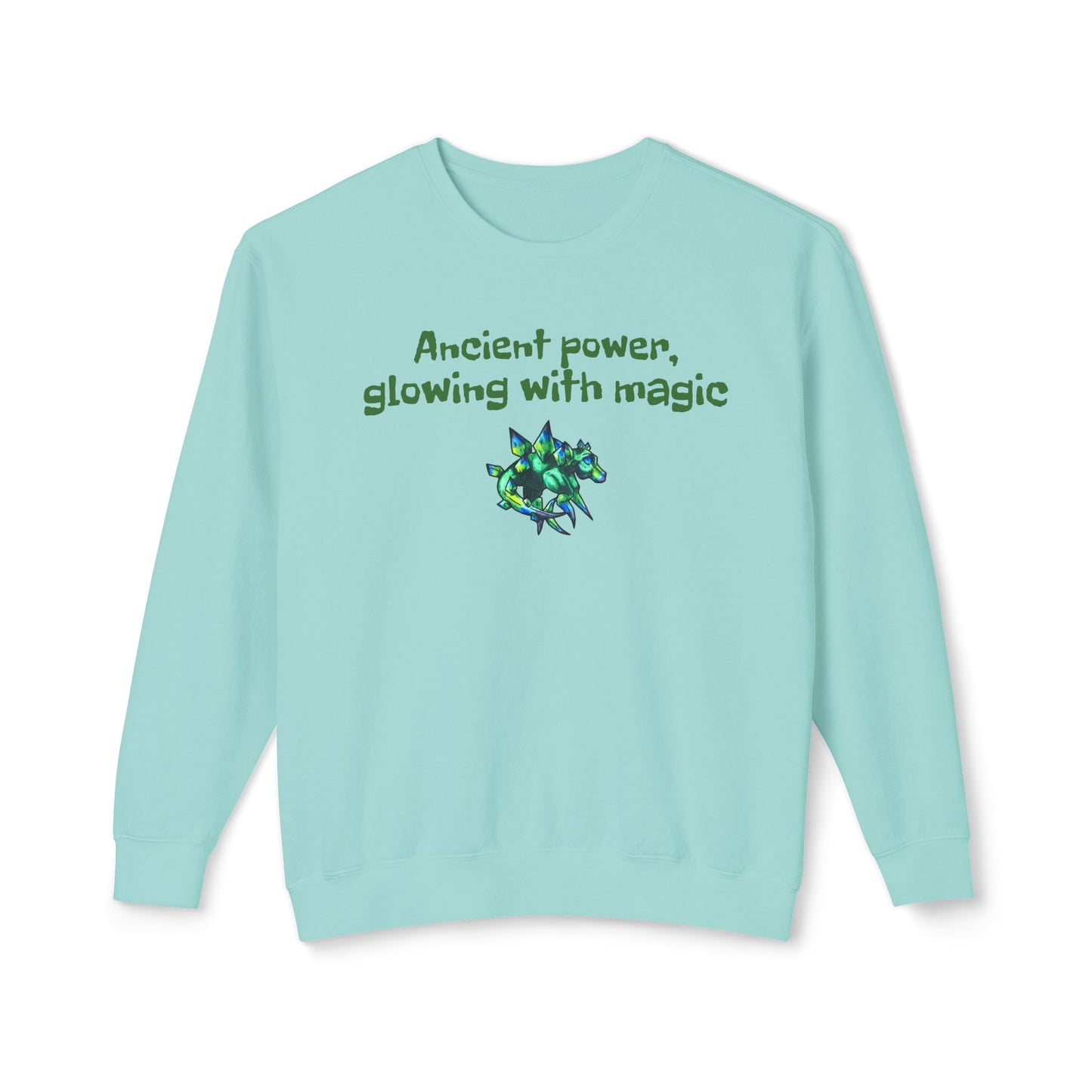 Chibi Arith the Stegosaurus-Ancient Power- Chibi Dinosaur Art- Prehistoric Creature - Unisex Crewneck