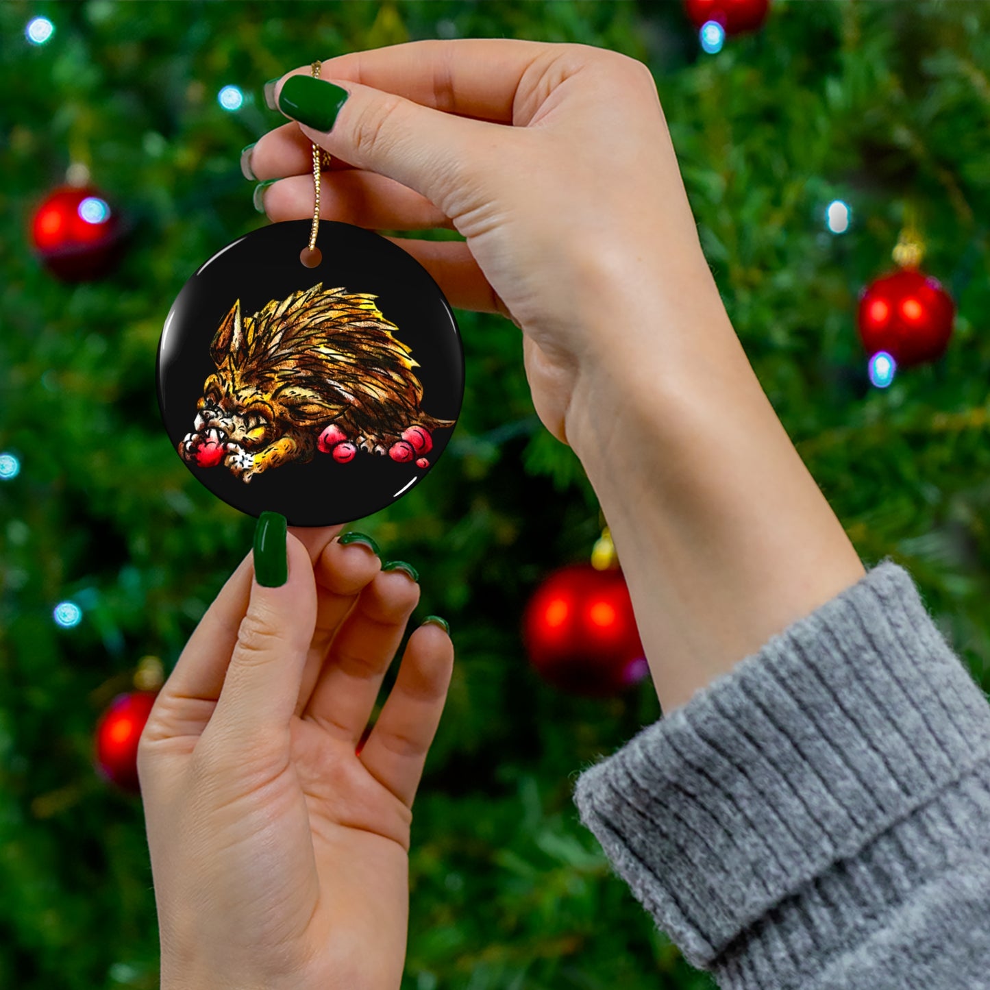 Cider the Hedgehog Ceramic Ornament
