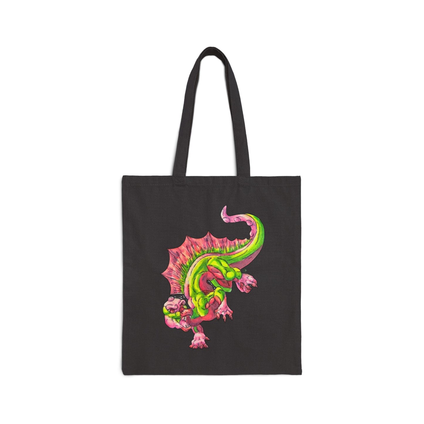 Cutesy Dimetrodon Jump/Roll Cotton Canvas Tote Bag