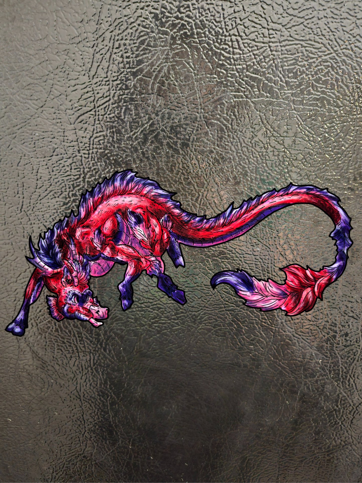 Myer- Crimson Kirin – Red Fantasy Kirin –Kirin Magnets – Mythical Creature– Kirin Lover Gift- Magnets 3pk