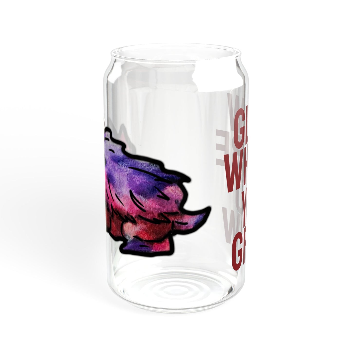 Chibi Azalea the Hedgehog- Glow- Chibi Hedgehog- Cute Animal - Glass Tumbler 16oz