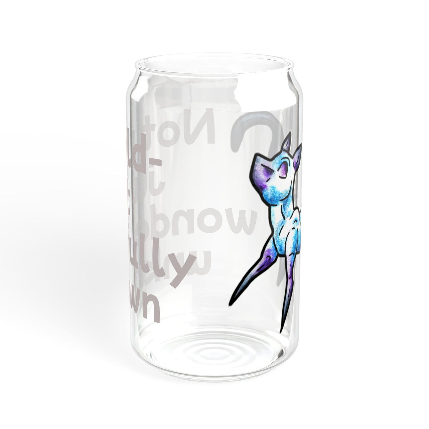 Chibi Slictine the Cat- Not Wild- Fantasy Cat- Cute Creature Art- Nature Animal- Glass Tumbler 16oz