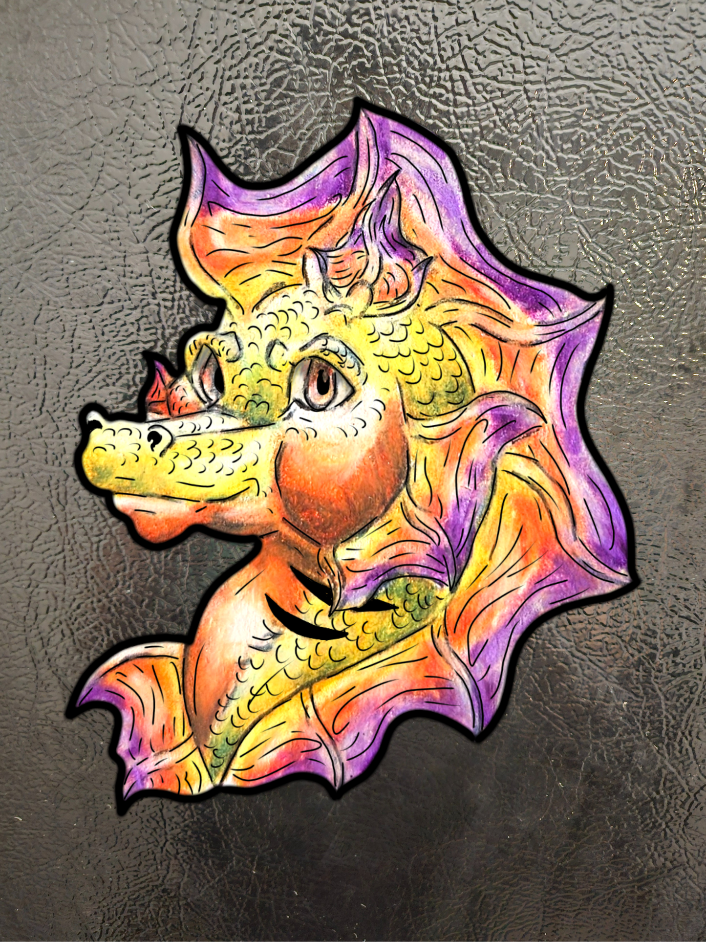 Baby Sunrise Hippocampus- Golden Ocean Fantasy Art- Warm Fantasy Sea Creature Art- 4pk Magnets