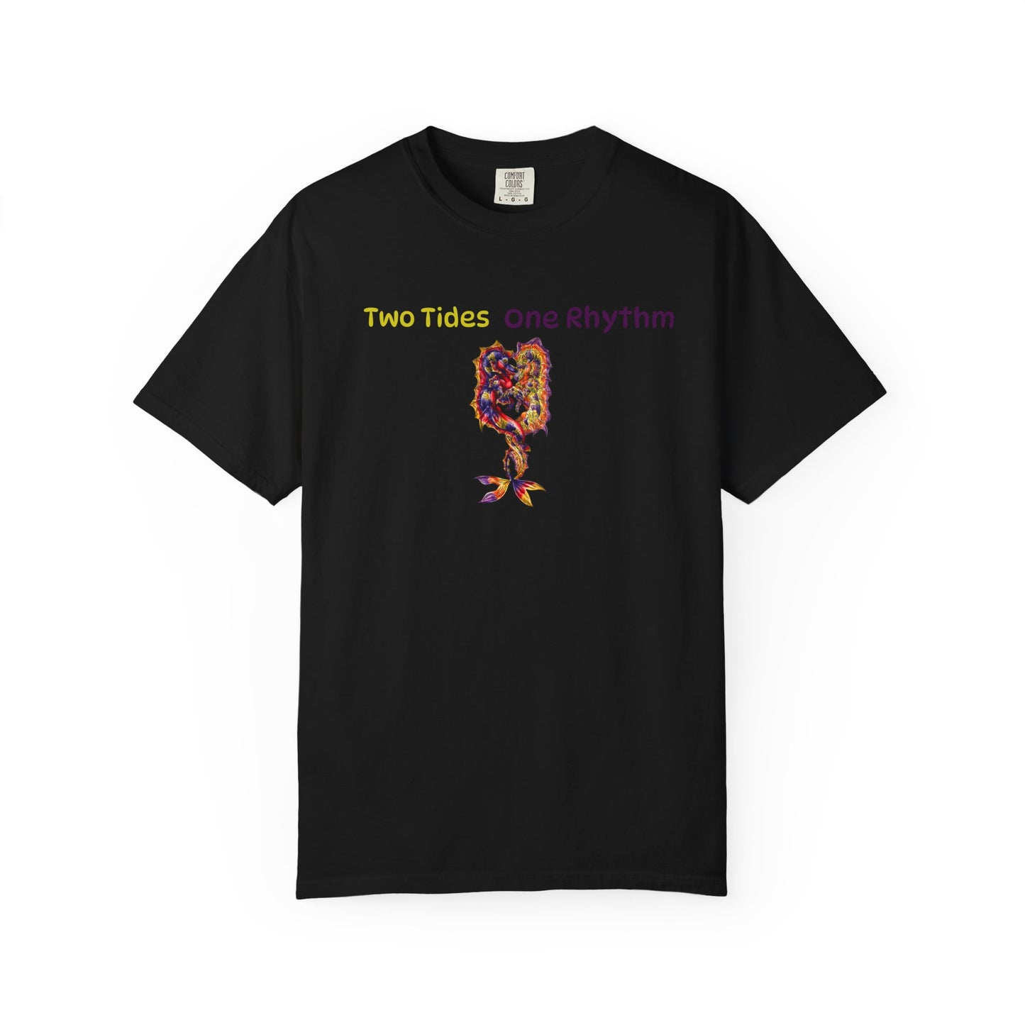 Dual Hippocampus – Two Rhythms- Dual Ocean Fantasy Art – Hippocampus Pair- T Shirt