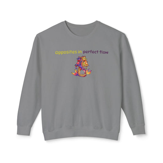 Baby Dual Hippocampus – Opposite Flow-Dual Ocean Fantasy Art – Hippocampus Pair- Unisex Crewneck