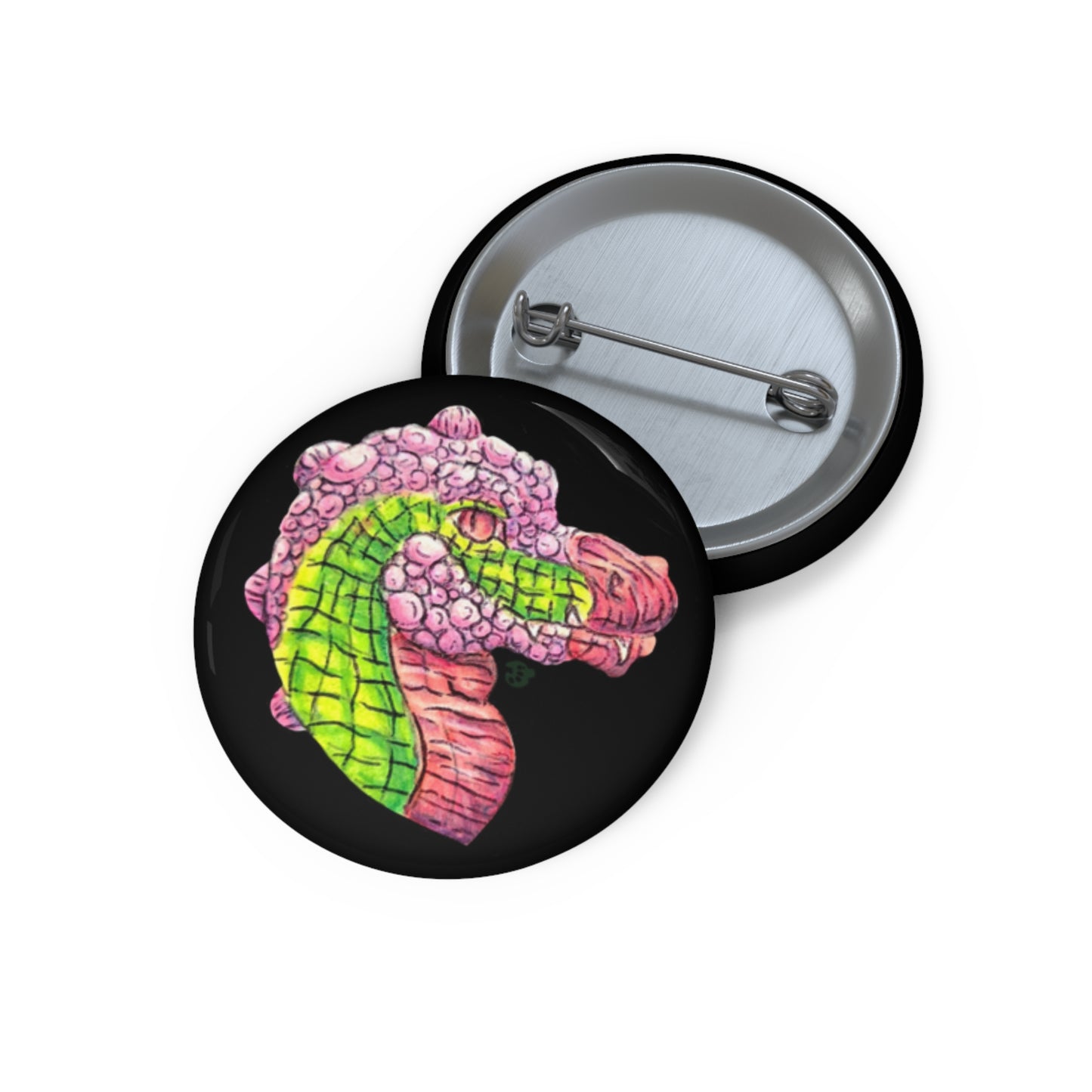 Dimetrodon Head Custom Pin Buttons