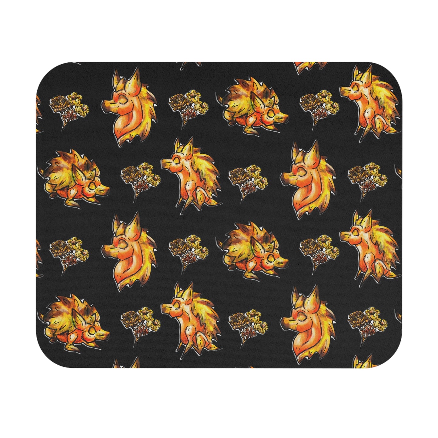 Minis Aster the Fall Hedgehog Pattern Mouse Pad (Rectangle)