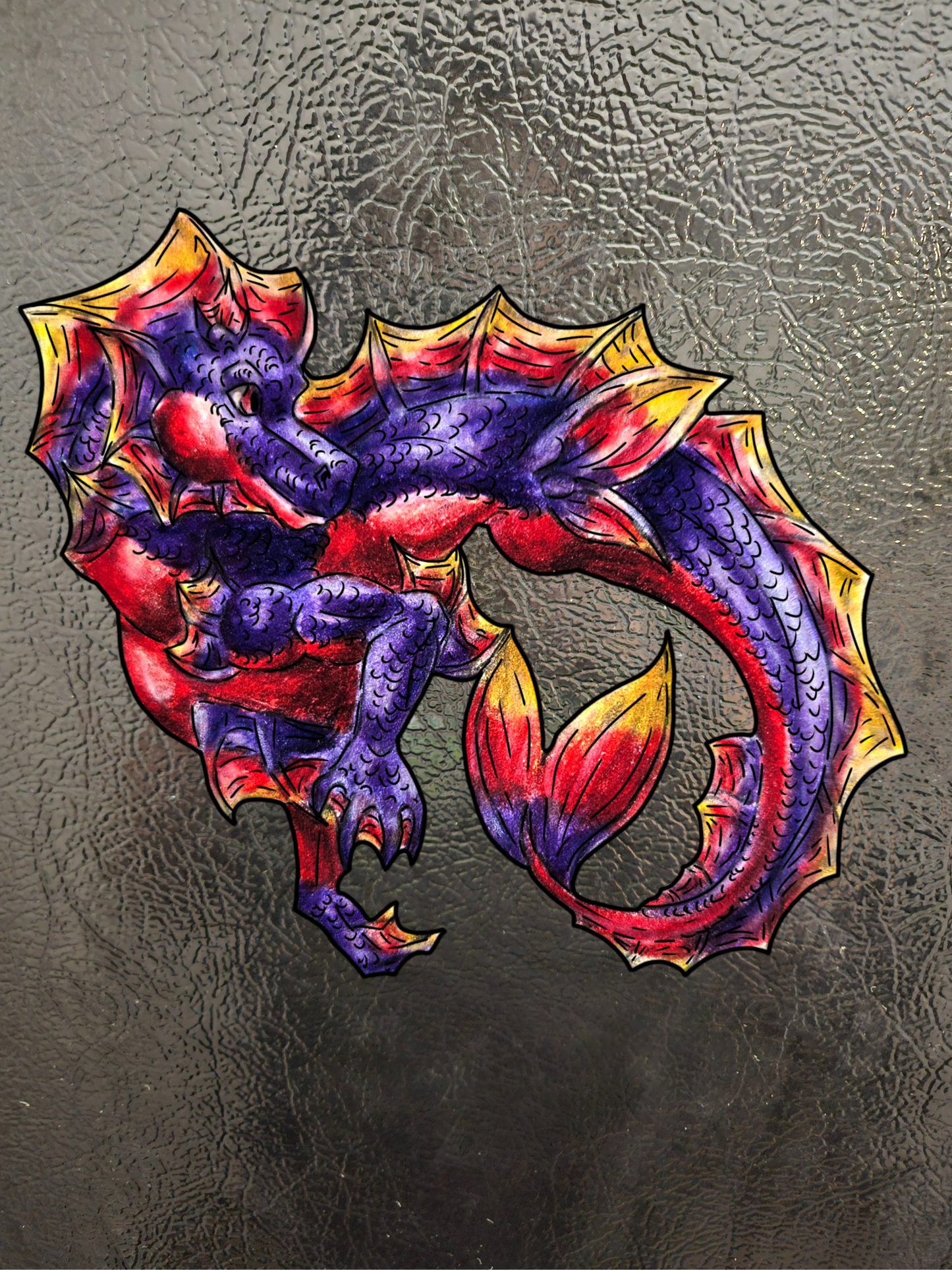Baby Sunset Hippocampus- Vibrant Ocean Fantasy Art- Marine Fantasy Illustration- Magnets