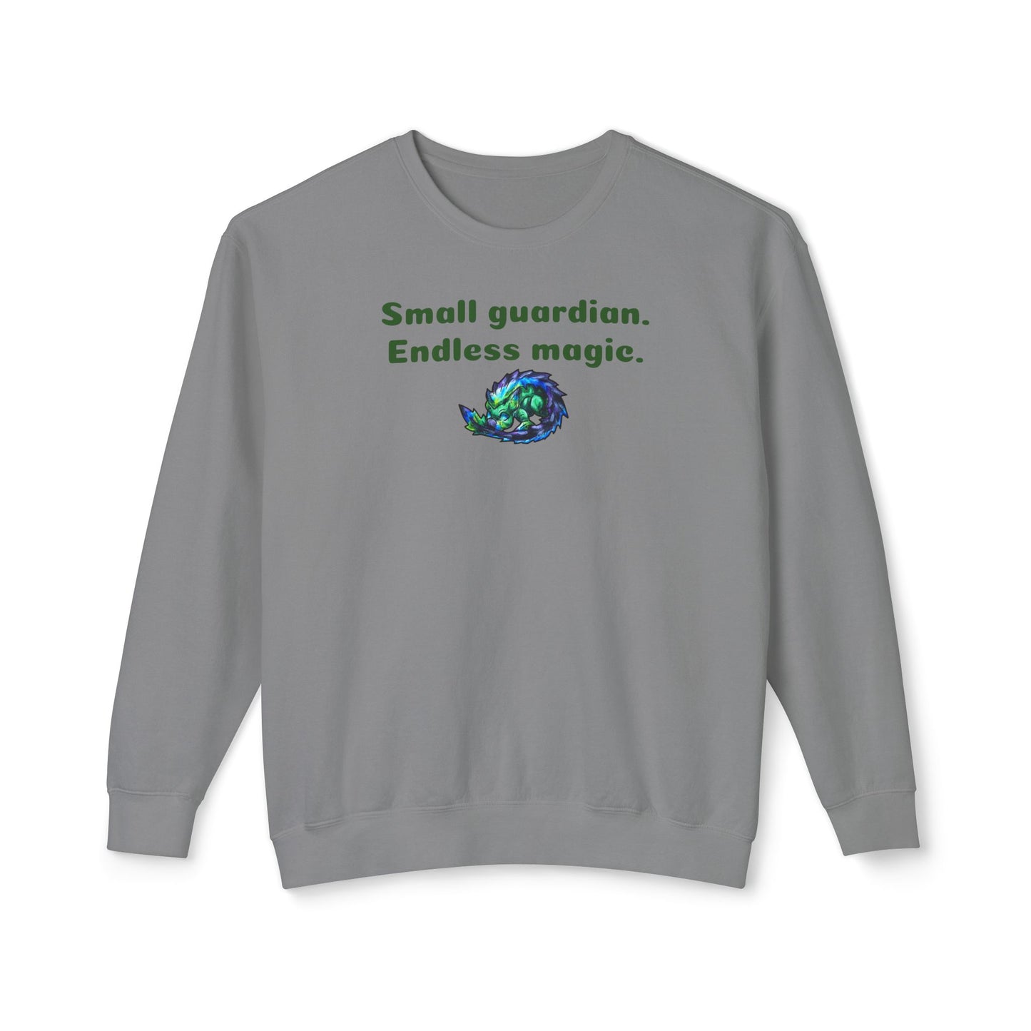 Chibi Arlathia the Hedgehog- Endless Magic- Green Creature Drawing - Cute Animal Illustration- Crewneck