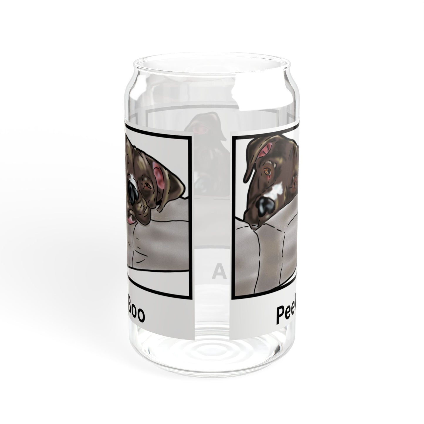 Peek A Boo Dog Sipper Glass, 16oz