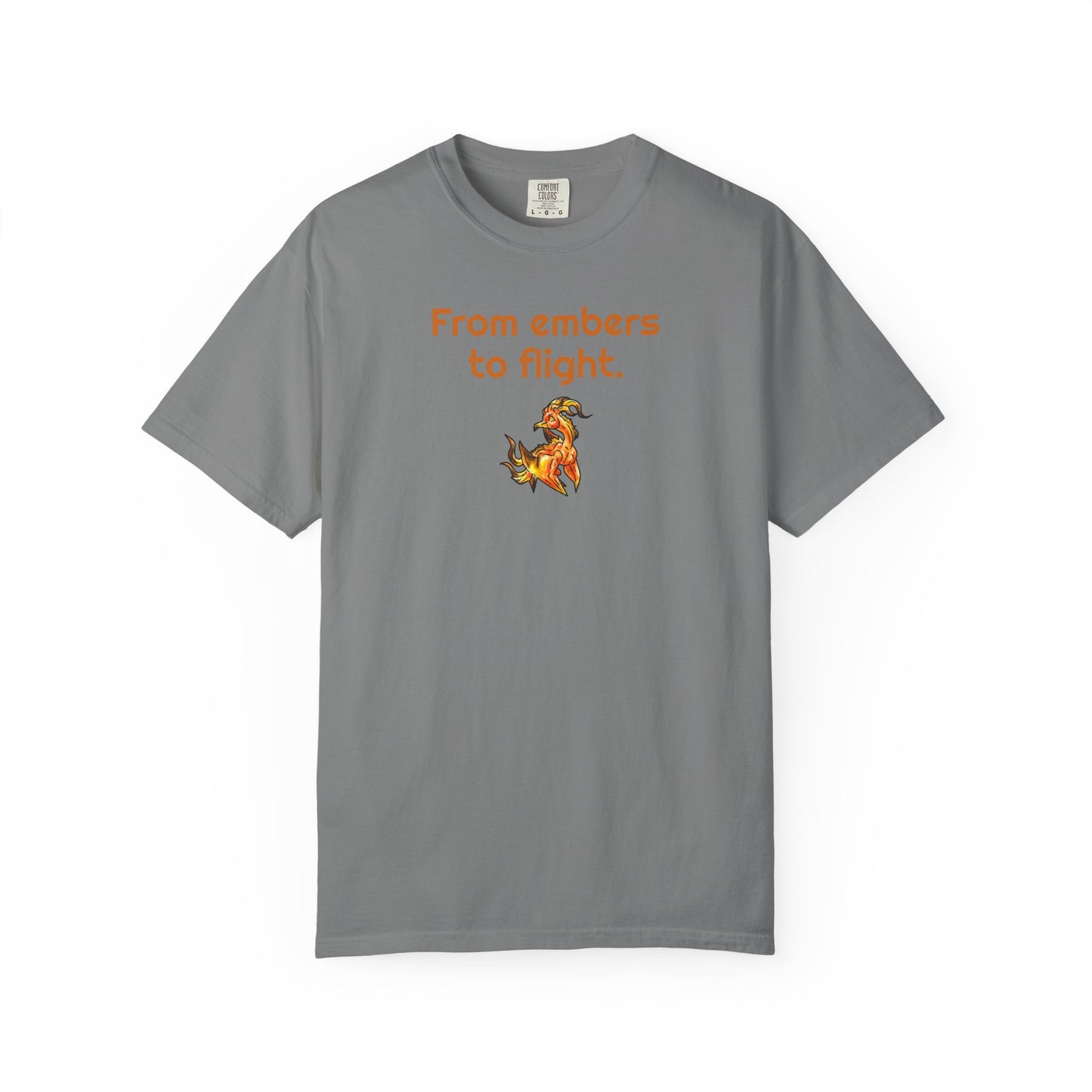 Chibi Cayene the Pheonix- Embers- Fantasy Bird Illustration- Majestic Phoenix- T-shirt